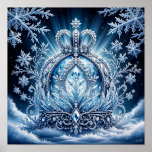 Poster Couronne complexe recouverte de givre avec des gem