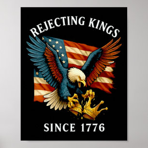 Poster Couronne d'aigle patriotique 4 juillet rejetant le