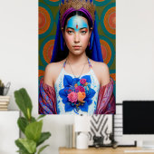 Poster Couronne de bronze avec robe florale (Bureau à domicile)