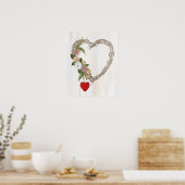 Poster Couronne de coeur de Valentine I rustique (Cuisine)