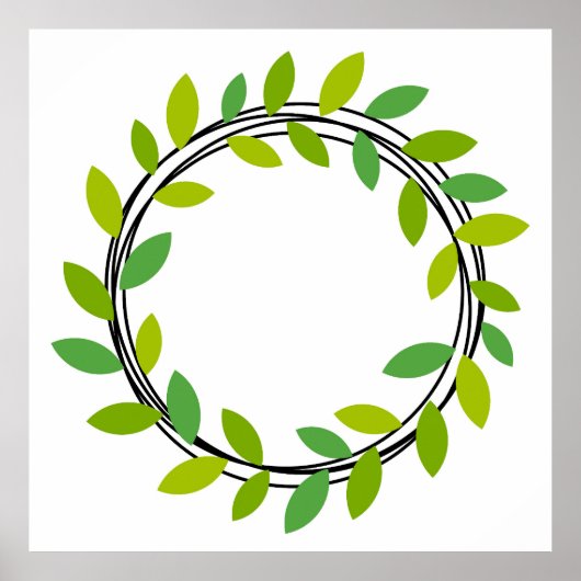 Poster Couronne de feuilles (Devant)