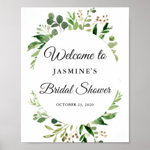 Poster Couronne de feuilles de verdure moderne Panneau de
