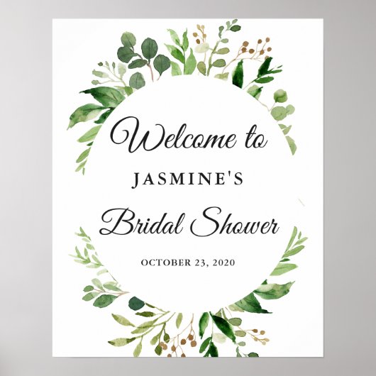 Poster Couronne de feuilles de verdure moderne Panneau de (Devant)
