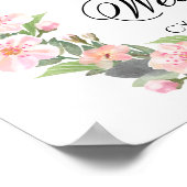 Poster Couronne de fleurs Bienvenue sur notre panneau de  (Coin)