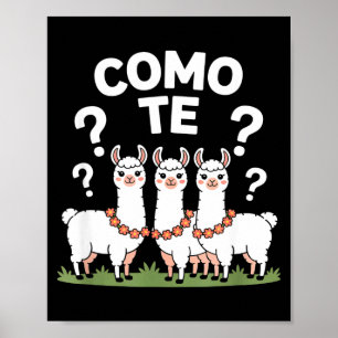 Poster Couronne de fleurs de lama drôle como te point d'i