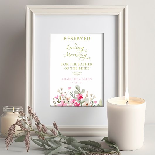 Poster Couronne de fleurs de mariage Siège réservé à la m
