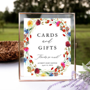Poster Couronne de fleurs sauvages Cartes et Cadeaux Prés