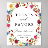 Poster Couronne de fleurs sauvages Traitements et faveurs (Devant)