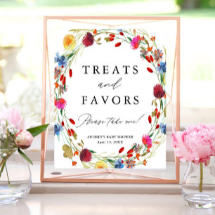 Poster Couronne de fleurs sauvages Traitements et faveurs