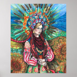 Poster Couronne de fleurs ukrainienne