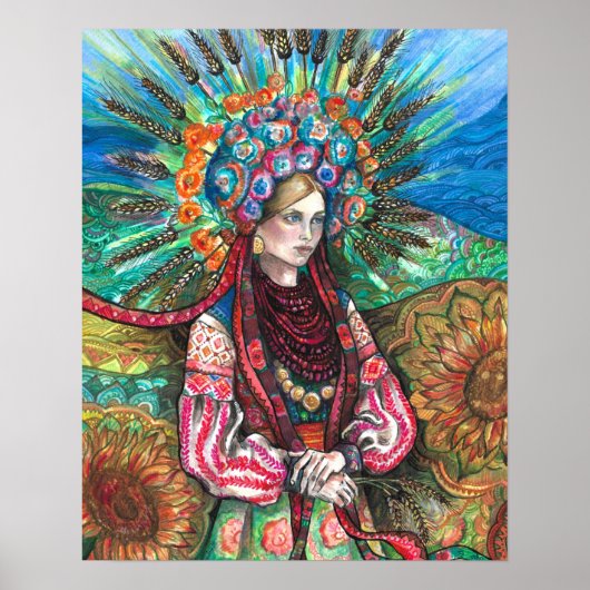 Poster Couronne de fleurs ukrainienne (Devant)