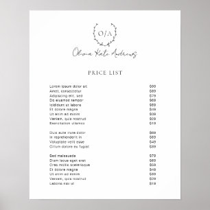 Poster Couronne de monogramme classique simple Élégant