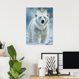 Poster Couronne de neige et fourrure chatoyante de l'ours