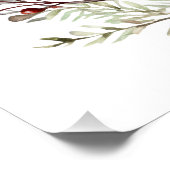 Poster Couronne de Noël avec fleurs et baies rouges joie (Coin)