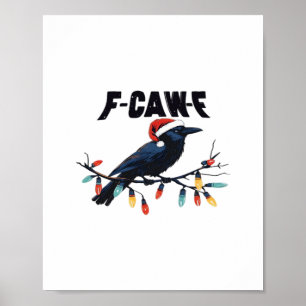 Poster Couronne de Noël drôle classique design rétro