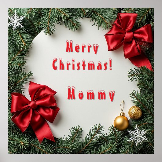 Poster Couronne de Noël festive (Devant)