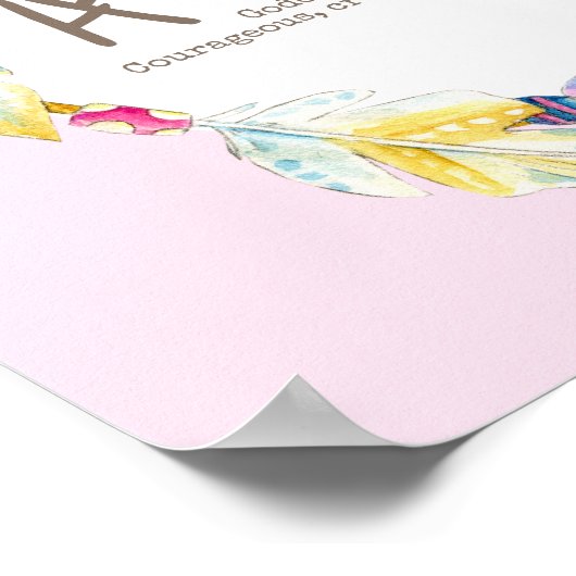 Poster Couronne de nom d'Athéna avec plume et perles sign (Coin)