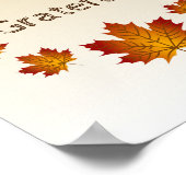 Poster Couronne de Thanksgiving Grateful Simple Feuilles (Coin)