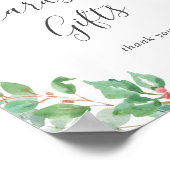 Poster Couronne de verdure de Noël Cartes et panneau de c (Coin)