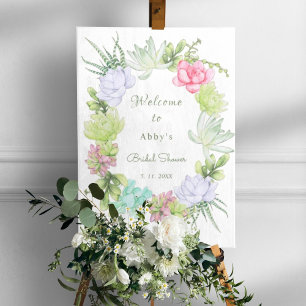 Poster Couronne de verdure succulente Bienvenue à la soir