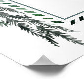 Poster Couronne de verts d'hiver Mariage Bienvenue Vert & (Coin)