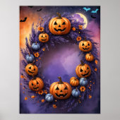Poster Couronne d'Halloween enchantée (Devant)