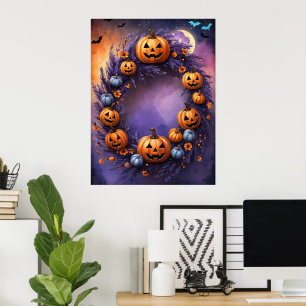Poster Couronne d'Halloween enchantée