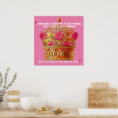 Poster Couronne d'or de fleurs avec des paroles amusantes (Cuisine)