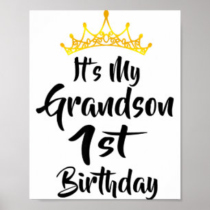 Poster Couronne du 1er anniversaire de mon petit-fils Joy