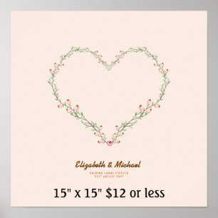 Poster Couronne en forme de cœur avec empreintes digitale