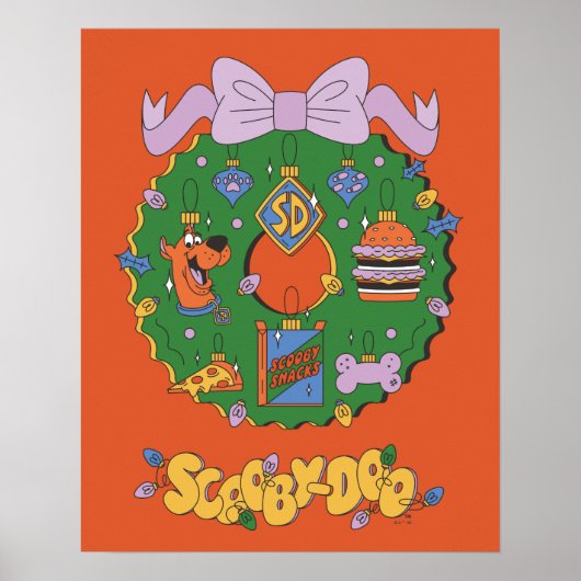 Poster Couronne graphique de friandises de Noël de Scooby (Devant)