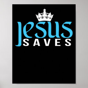 Poster Couronne Jésus sauve
