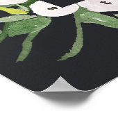 POSTER COURONNE NOIRE FEUILLAGE AQUELLE MARIAGE BIENVENUE (Coin)