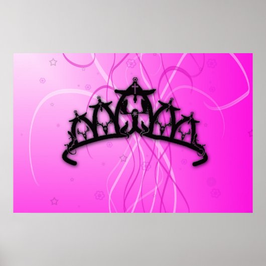 Poster Couronne princesse viking rose (Devant)