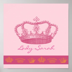 Poster Couronne rose personnalisée