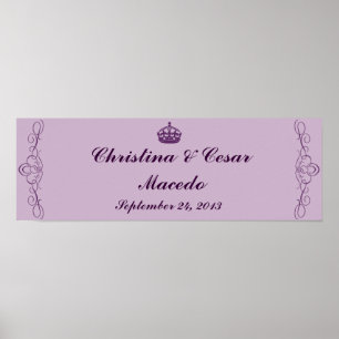 Poster Couronne royale violette personnalisée de 22,5 po