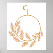 Poster Couronne végétale minimaliste Neutre moderne (Devant)