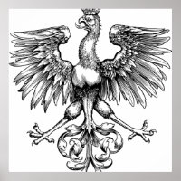 Couronne Vintage polonais Aigle Art Imprimer Affic