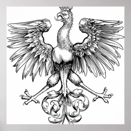 Poster Couronne Vintage polonais Aigle Art Imprimer Affic (Devant)