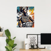 Poster Couronnée de rythme et de feu (Bureau à domicile)