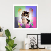 Poster Couronnement d'art pop pour Elizabeth II (Bureau à domicile)