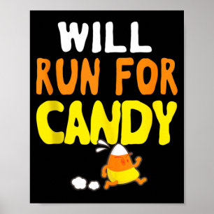 Poster Courra Pour Des Bonbons Drôle De Coureur D'Hallowe