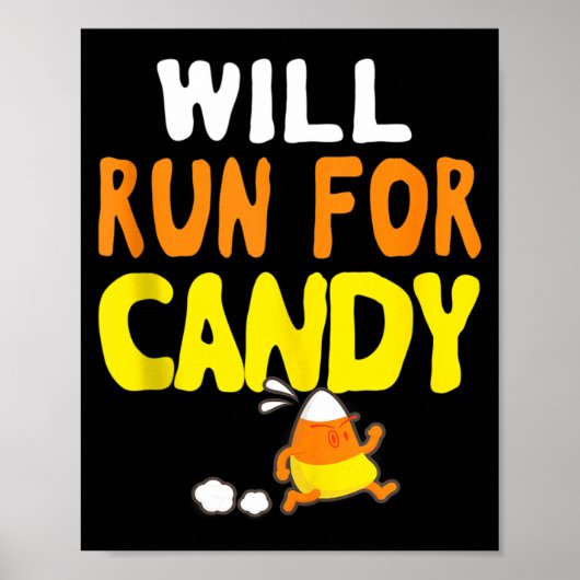 Poster Courra Pour Des Bonbons Drôle De Coureur D'Hallowe (Devant)