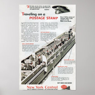Poster Courrier ferroviaire sur le New York Central Railr