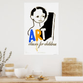 Poster Cours d'art Enfants 1940 WPA (Cuisine)