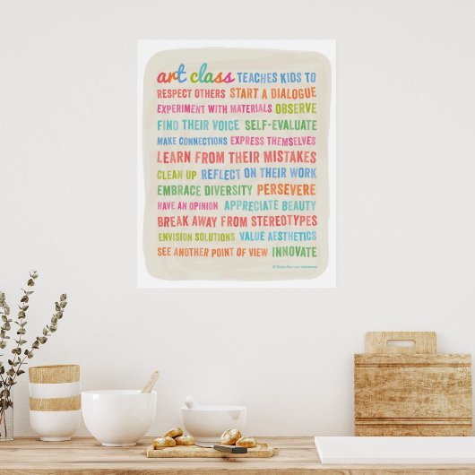 Poster Cours d'art Enseigner aux enfants // 24 x 30 Poste (Cuisine)