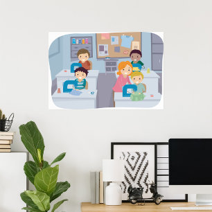 Poster Cours de couture pour enfants Fun Crafting et appr
