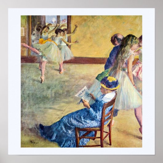 Poster Cours de danse, salle de danse par Edgar Degas (Devant)