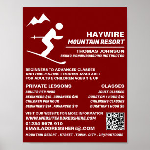 Poster Cours de ski alpin, ski/snowboard