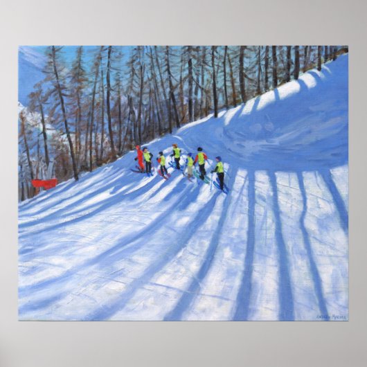 Poster Cours de ski Tignes France (Devant)